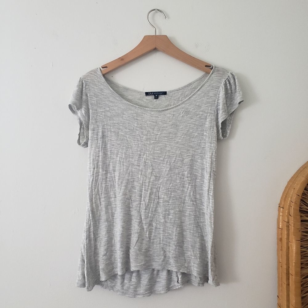 Bluheaven Ruffle Back Top Gray M